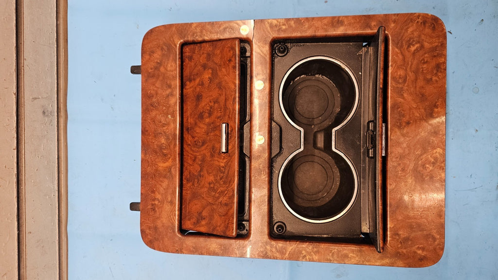 07-14 Silverado Sierra Lower Bezel Center Console Cup Drink Holder Wood Assembly