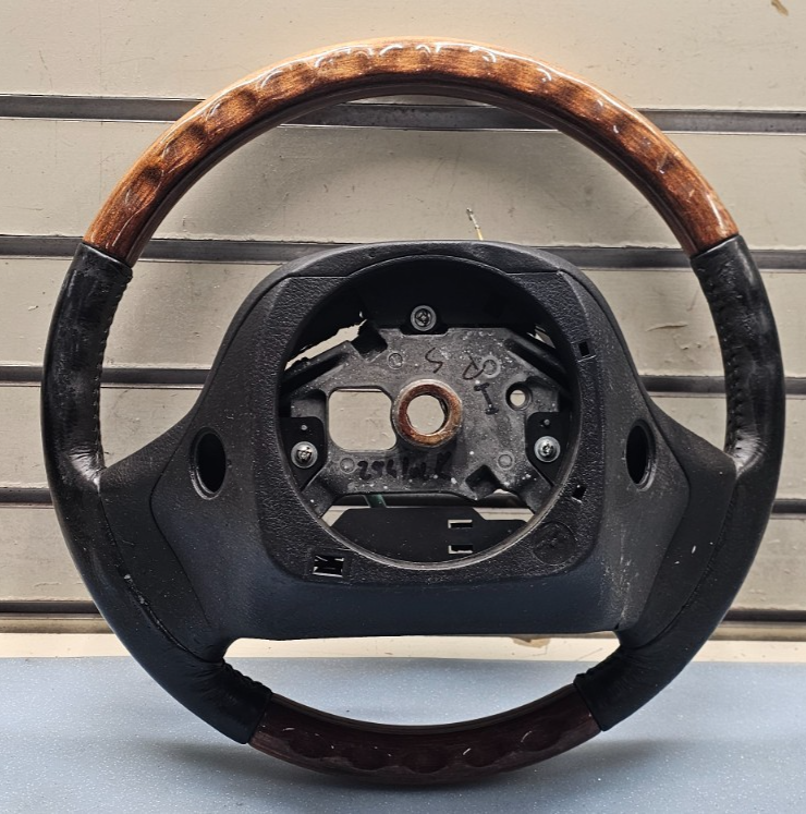 🔥98-04 Grand Marquis Crown Victoria Town Car Driver Steering Wheel Leather WOOD