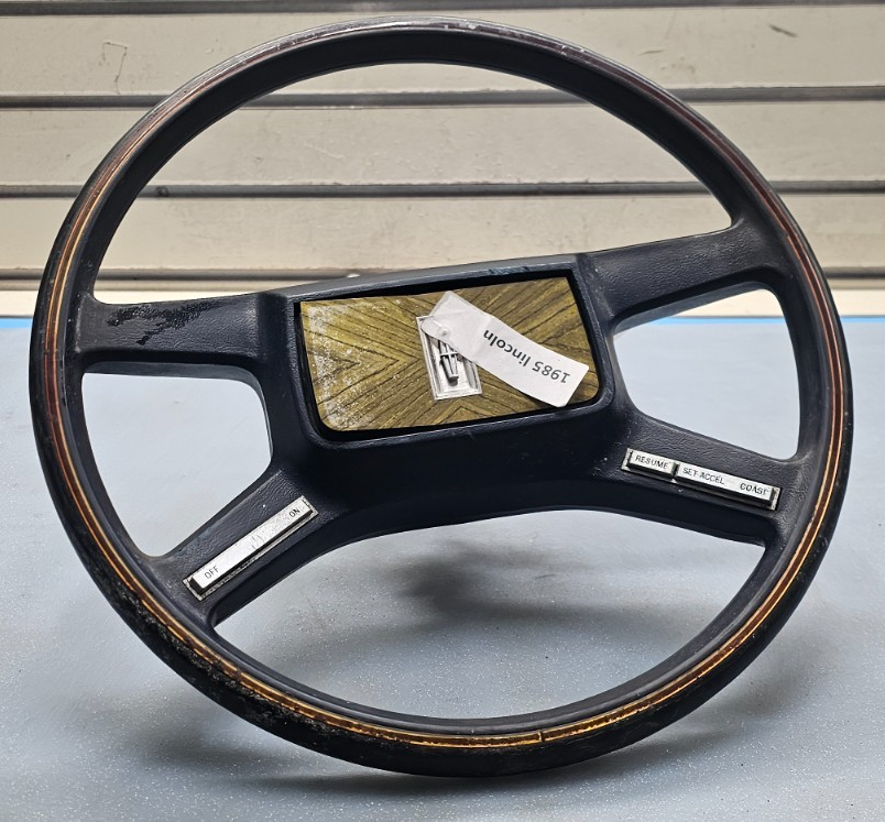 🔥1982-1988 LINCOLN CONTINENTAL STEERING WHEEL BLACK&WOOD OEM