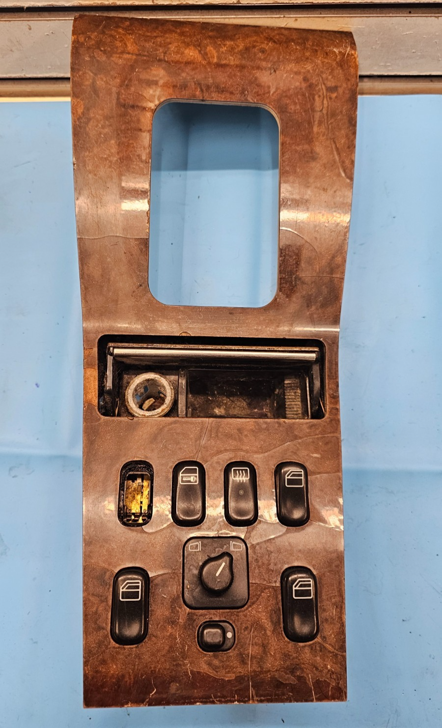 98-01 Mercedes ML320 ML430 Center Console Shifter Bezel Trim Window Switch Wood