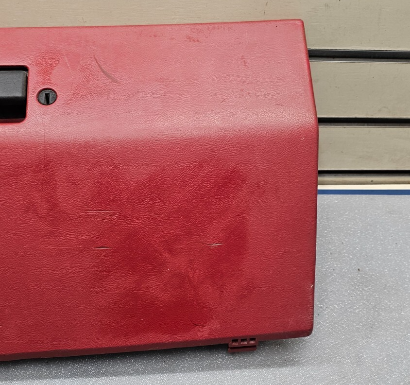 87-91 Ford F150 F250 F350 Dash Glove Box Storage Compartment Panel Assembly Red
