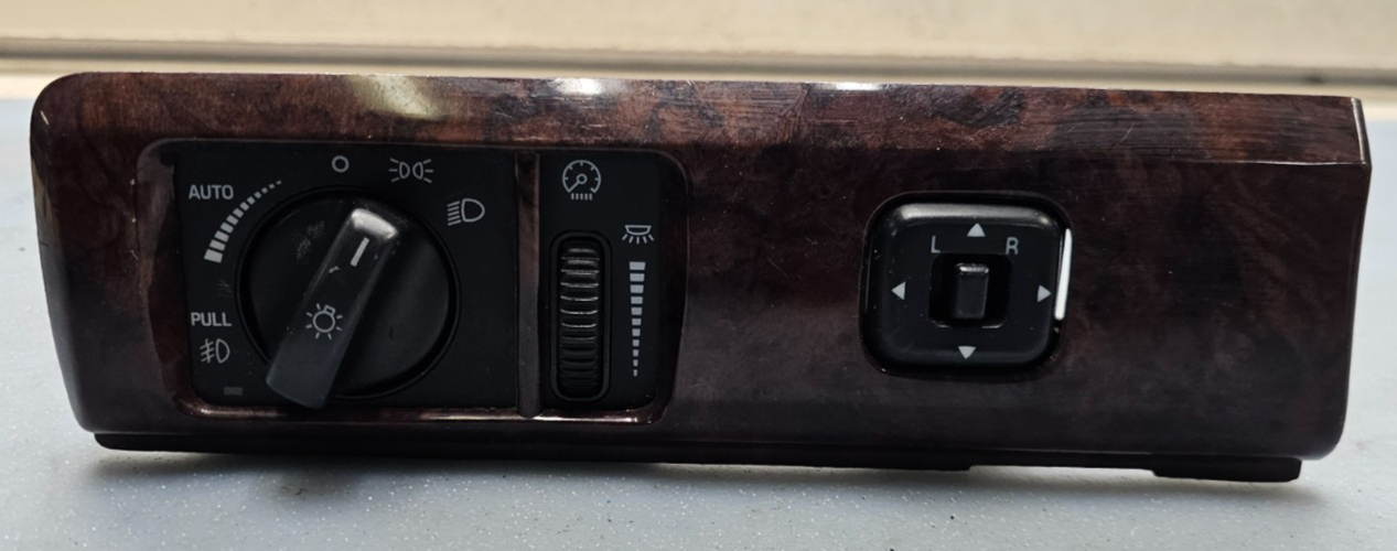 🔥00-02 Lincoln LS Dash Headlight Lamp Control Switch Assembly Woodgrain OEM