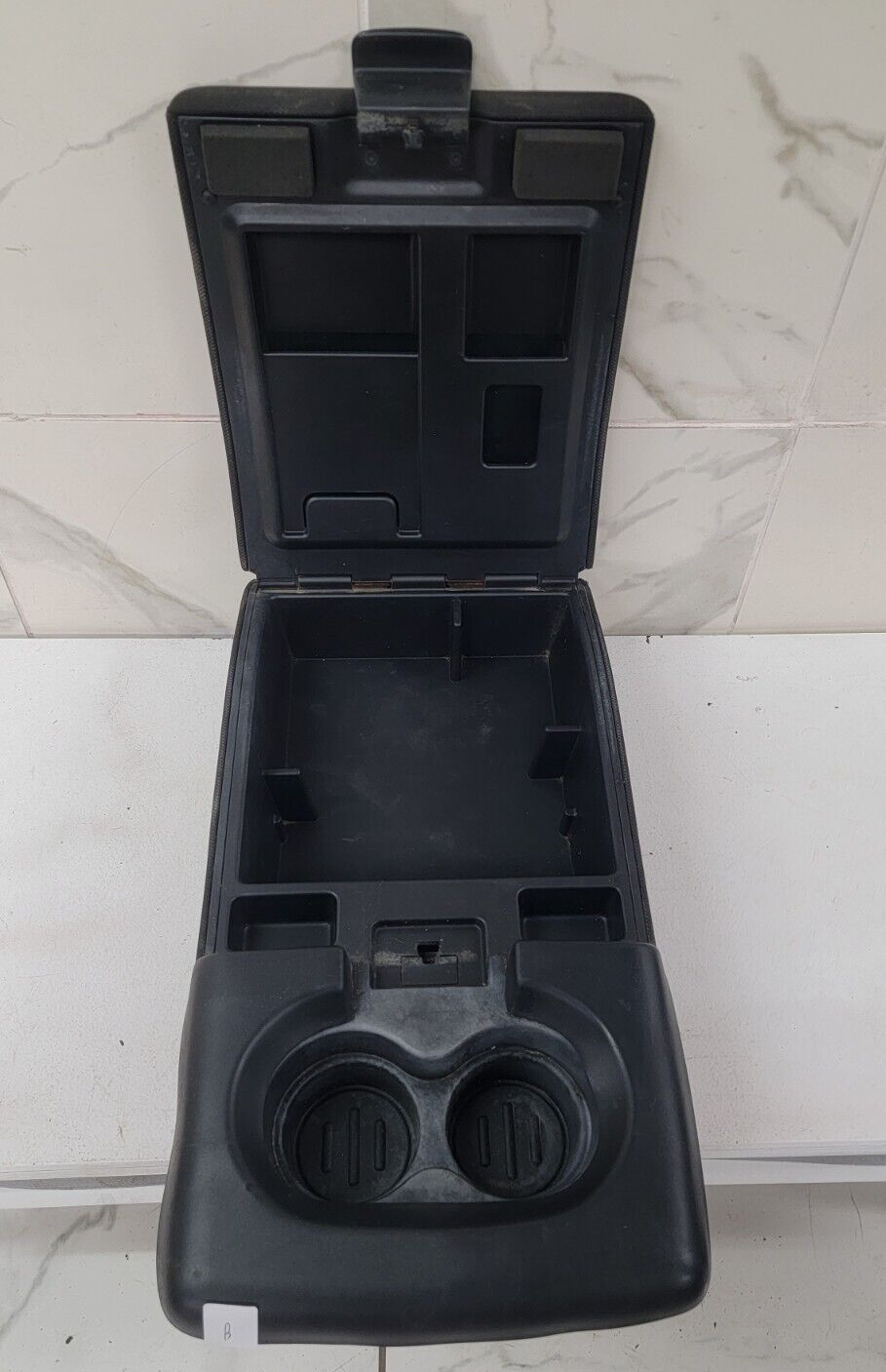 04-08 Ford F-150 Center Console JUMP SEAT Armrest w 2 Cup Holder BLACK JS1
