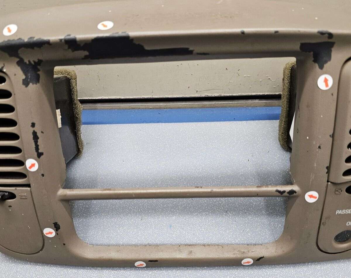 🔥97-03 Ford F150 Center Dash Radio Climate Trim Stereo BEZEL Panel Line TAN