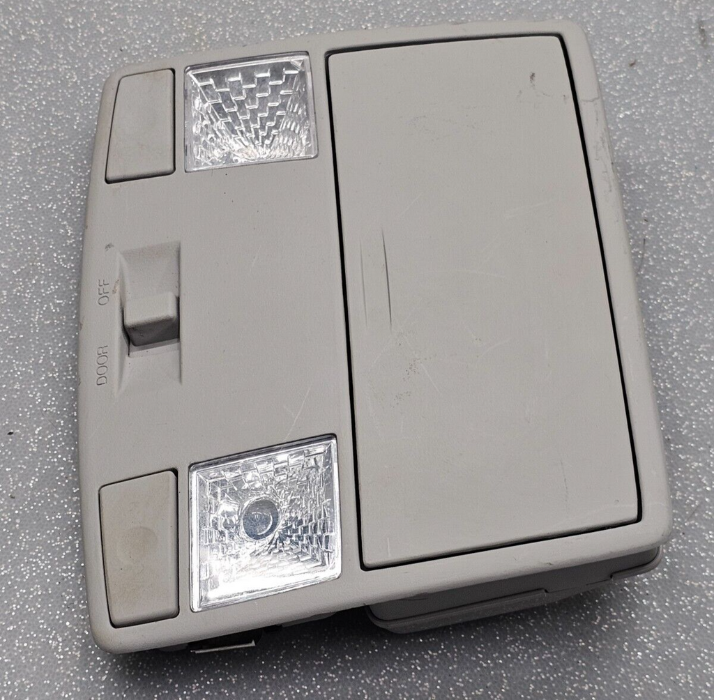 03-08 MAZDA 6 RX8 OVERHEAD ROOF CONSOLE MAP DOME LIGHT STORAGE ASSEMBLY LT GRAY