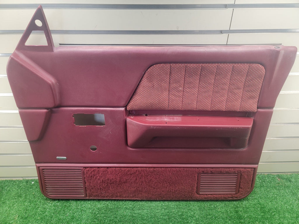 🔥87-96 Dodge Dakota PASSENGE Side Interior Trim Door Panel Manual Crank OEM Red