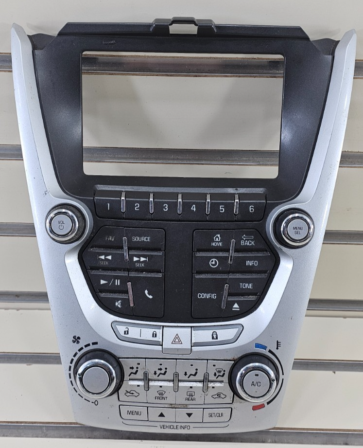 🔥12-15 Equinox Dash Radio Stereo Receiver Bezel Climate Control Panel SILVER