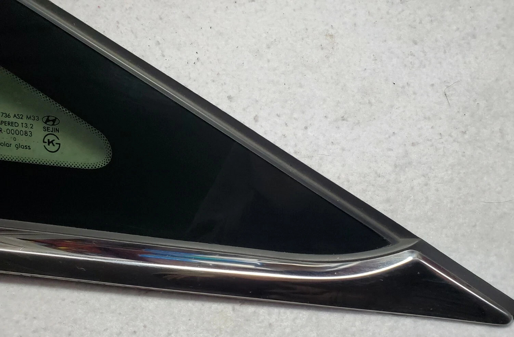 🔥11-14 Hyundai Sonata LEFT Driver Quarter Glass w/ Chrome Strip OEM