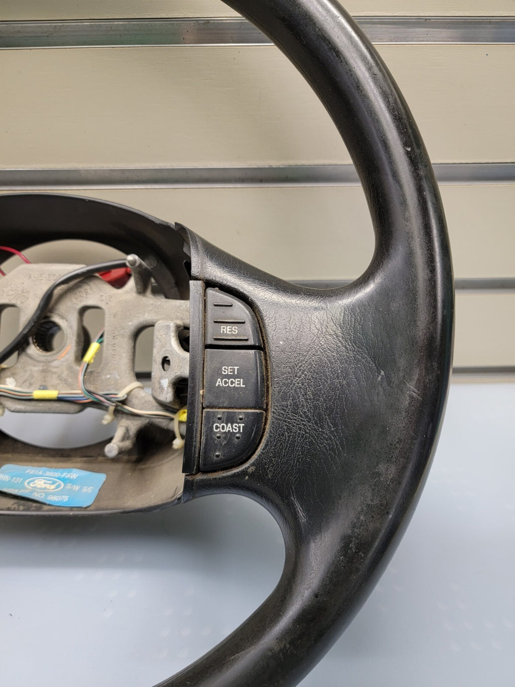 🔥1997-2003 Ford F-150 Leather Steering Wheel Cruise Dash black