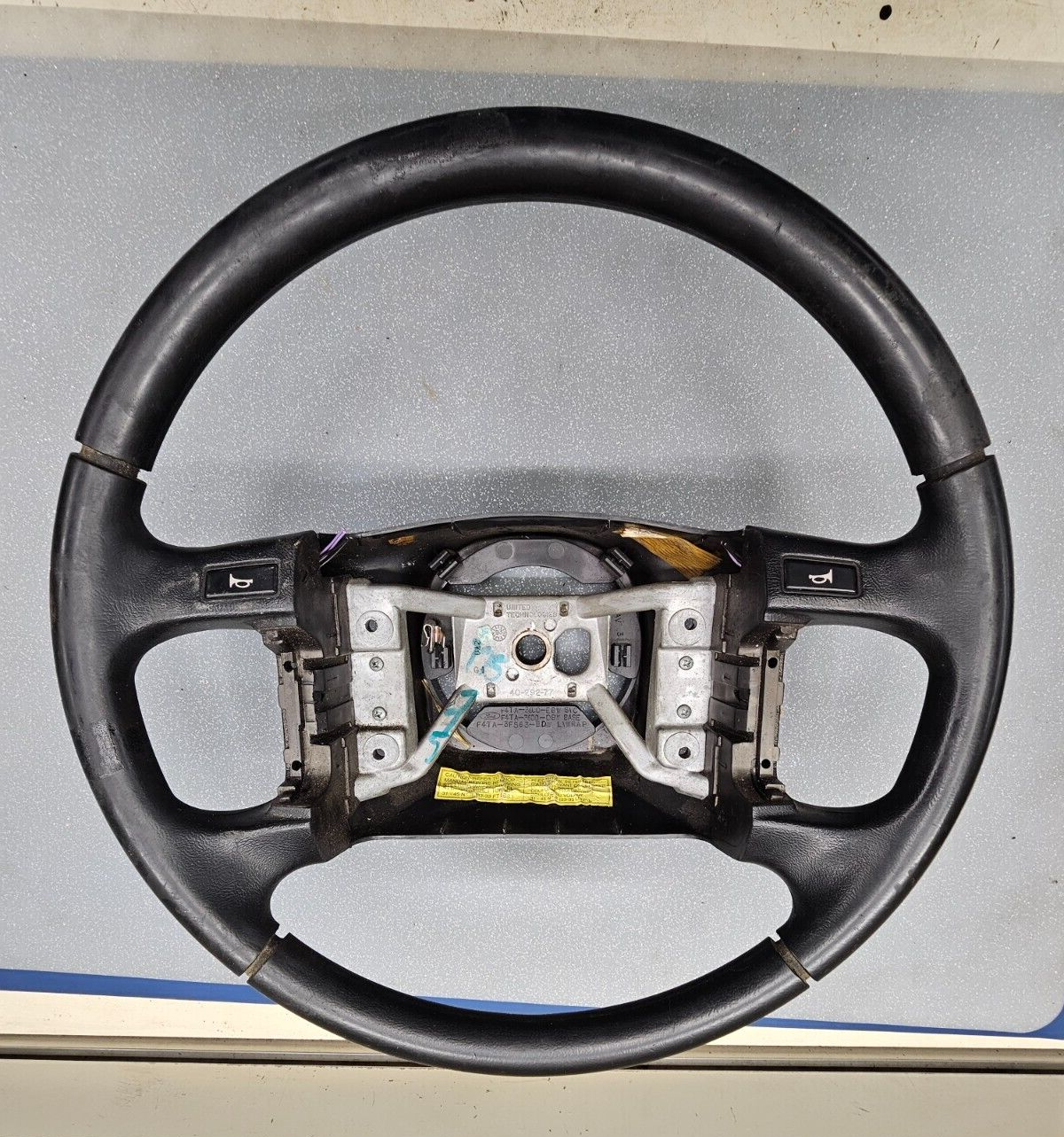 🔥1992-1996 FORD Bronco F-150 F-250 F-350 Leather Steering Wheel Black OEM