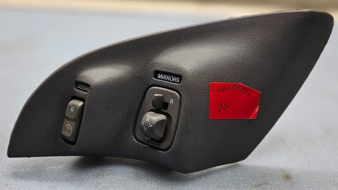 🔥95-97 town car mirror switch with door panel bezel  front Left Side DK GRAY