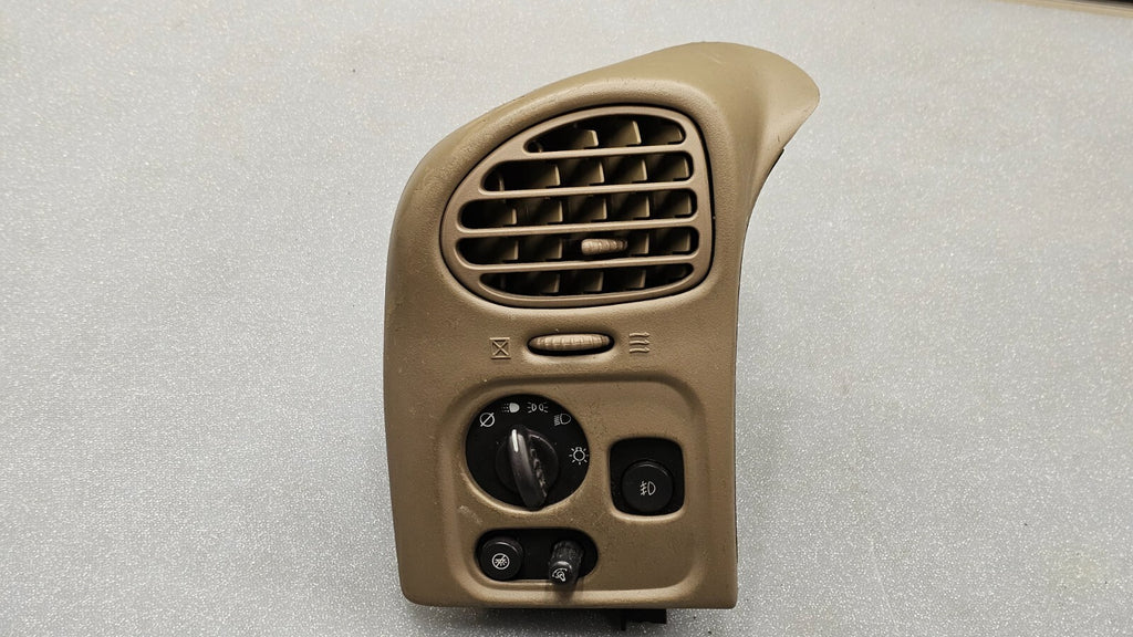 04-07 Buick Rainier Dash Left Driver Headlight Switch Air Vent Heater Panel Tan