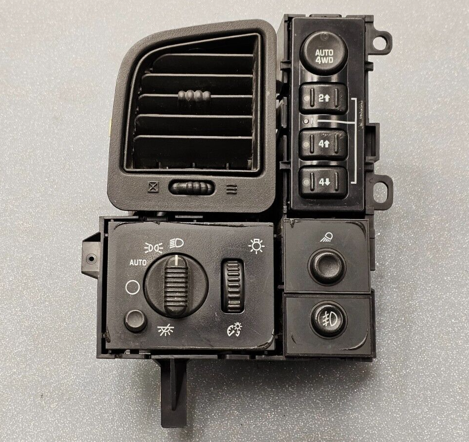 🔥99-06 Chevy Silverado Sierra Headlight Switch left Driver Air Vent Black HS19