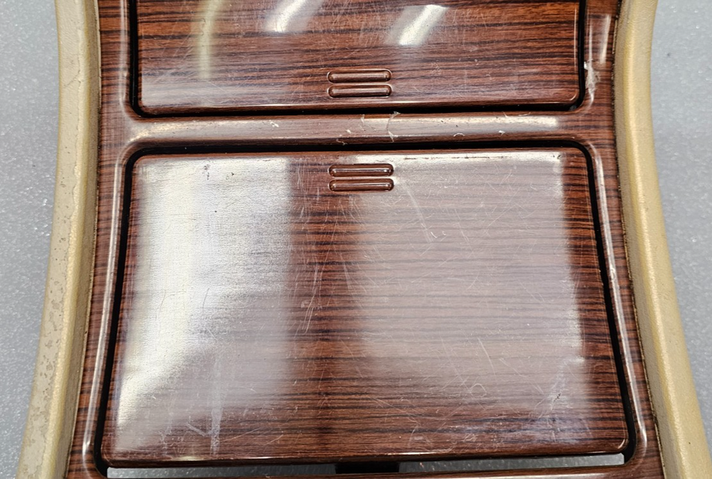 🔥01-02 Cadillac Escalade Lower Center Console Woodgrain Cup Holder Bezel