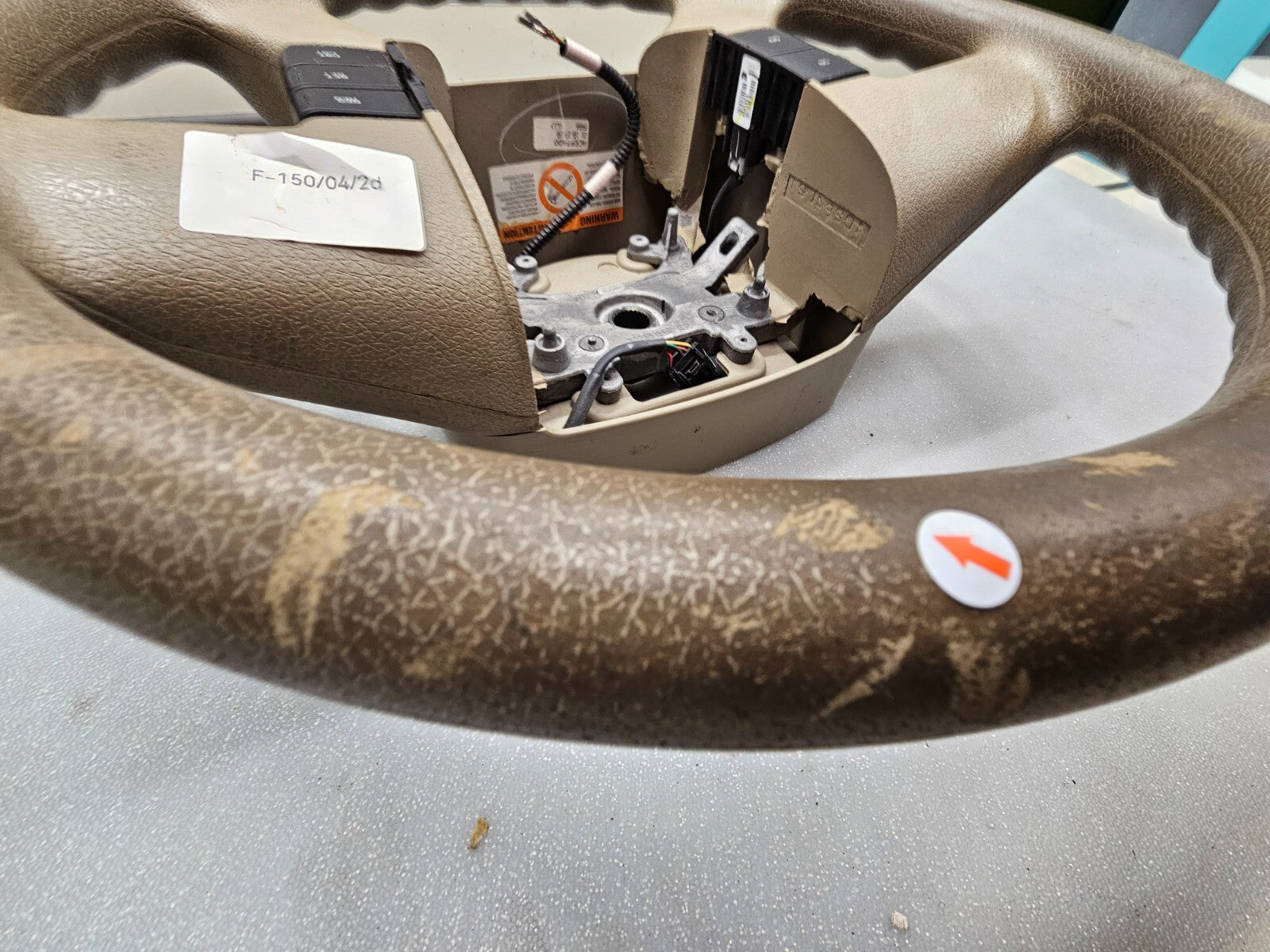 🔥2004-2008 Ford F-150 F150 Tan Leather Wrapped Steering Wheel OEM TAN