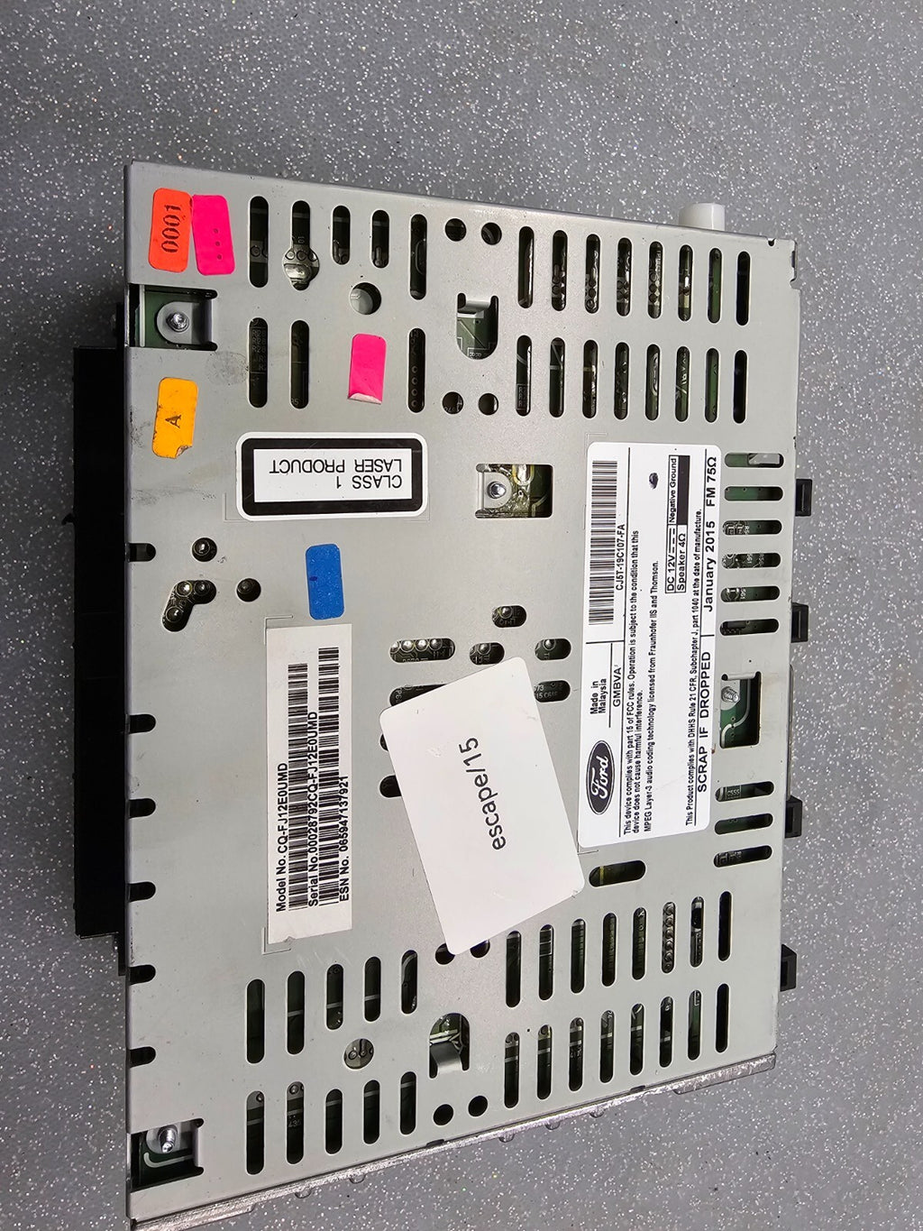 🔥13 - 15 Ford Escape OEM Single CD AM FM MP3 Radio Block/FE