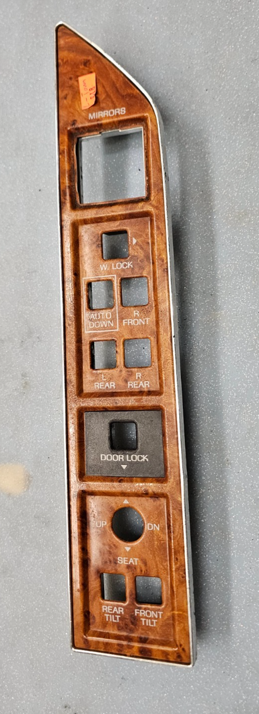 🔥90-94 Lincoln Town Car Driver LH Front Door Master Switch Bezel Trim Woodgrain