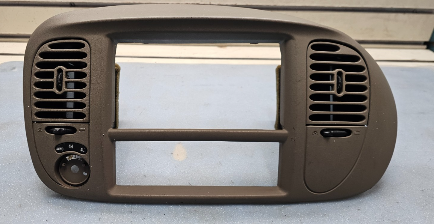 🔥97-03 Ford F150 F-150 Dash Radio Stereo Climate BEZEL Trim Panel Line TAN B1