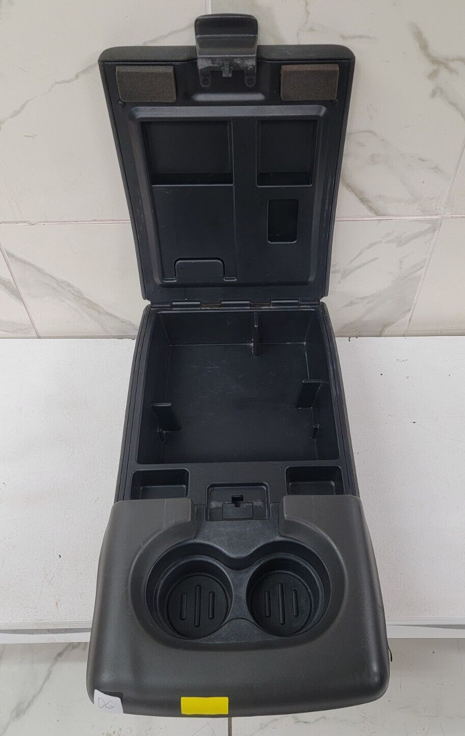 04-08 Ford F-150 Jump Seat Center Console Armrest Cup Holder Cloth Dark Gray JS1