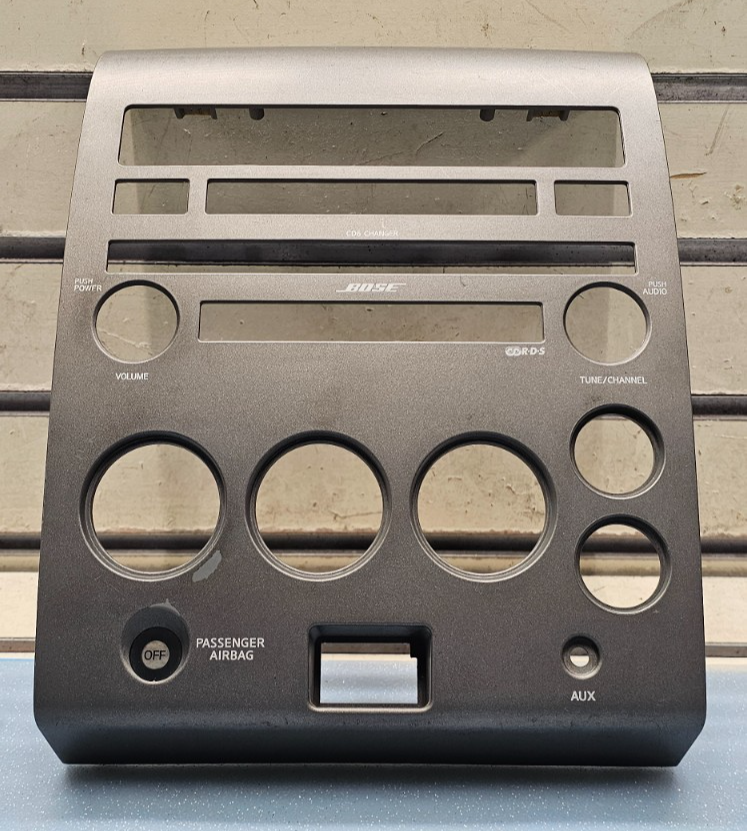 🔥04-07 NISSAN ARMADA TITAN STEREO RADIO DASH PANEL TRIM SURROUND BEZEL SILVER