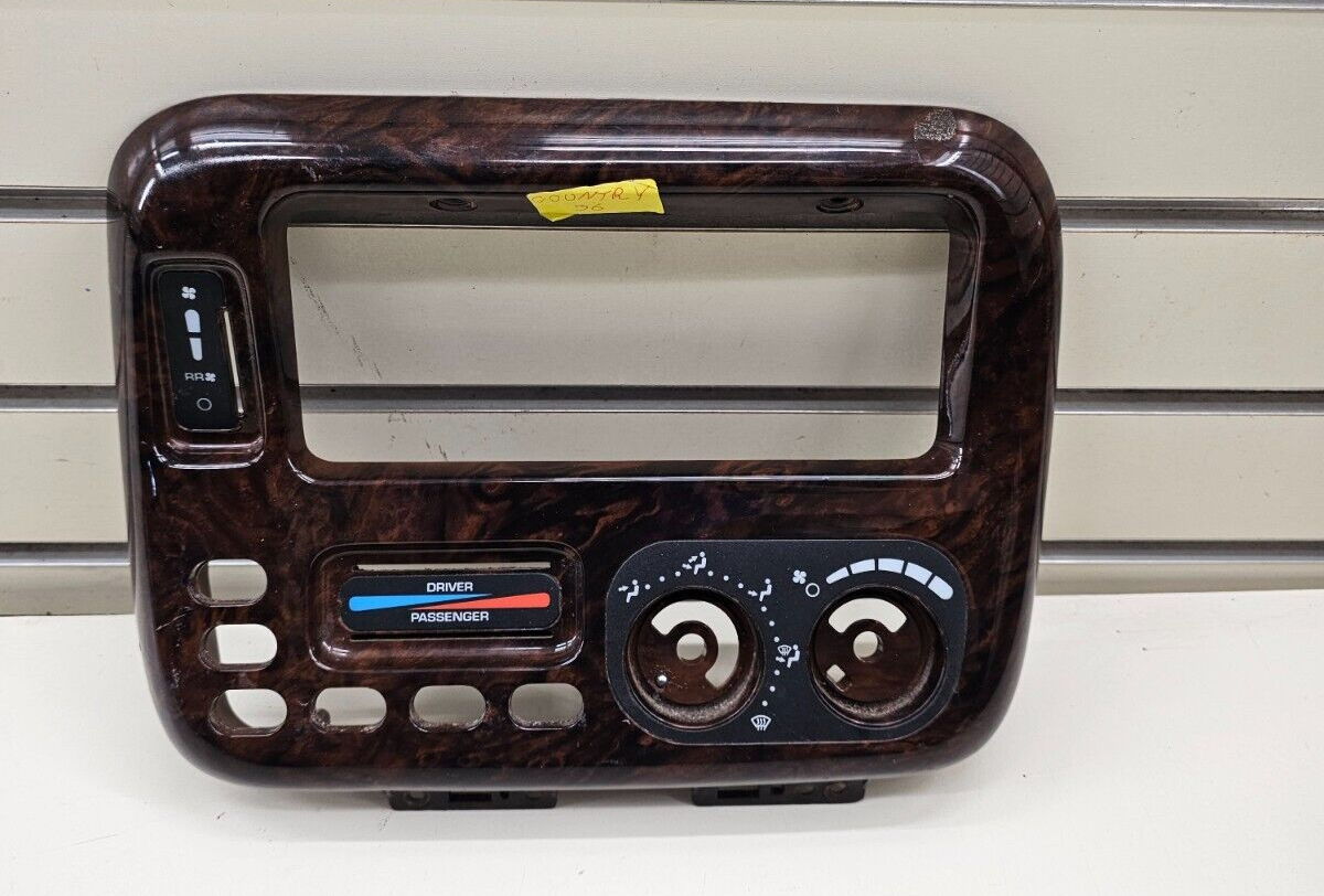 🔥96-00 Caravan Town Country Dash Climate Control Radio Bezel Trim Panel WOOD