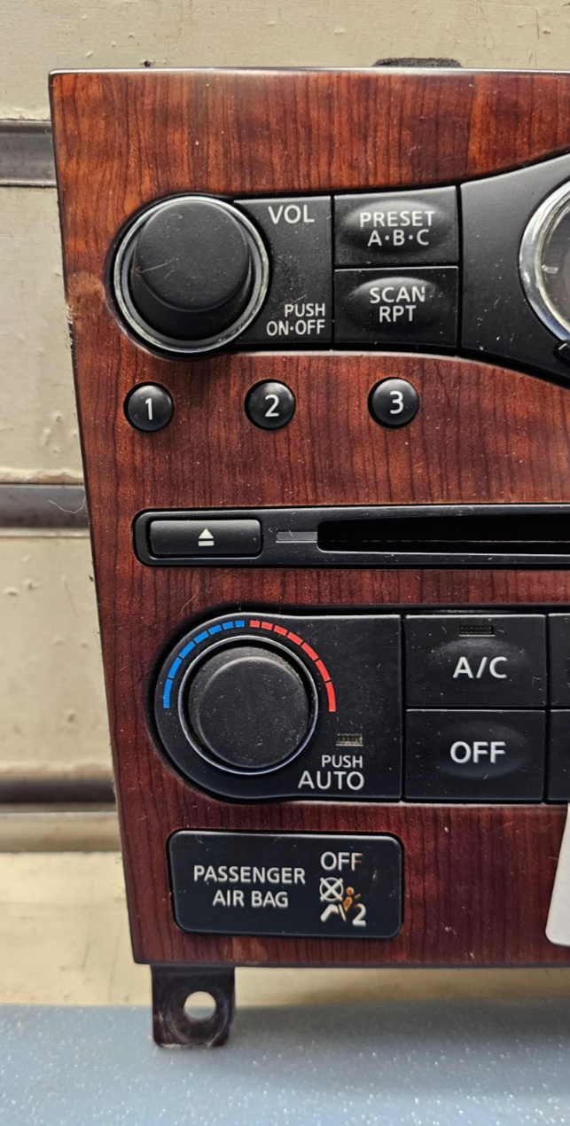 🔥07-08 Infiniti G35 Dash AC A/C HVAC Heater Temperature Climate Control Wood