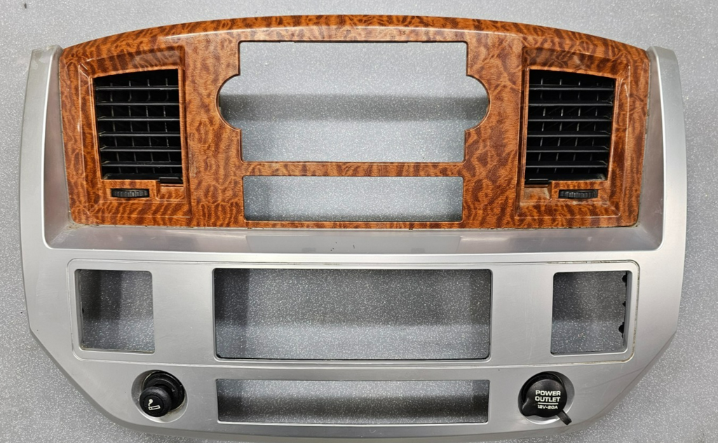 🔥06-08 Dodge RAM Dash RADIO Stereo Bezel Climate Trim Panel Silver/woodgrain