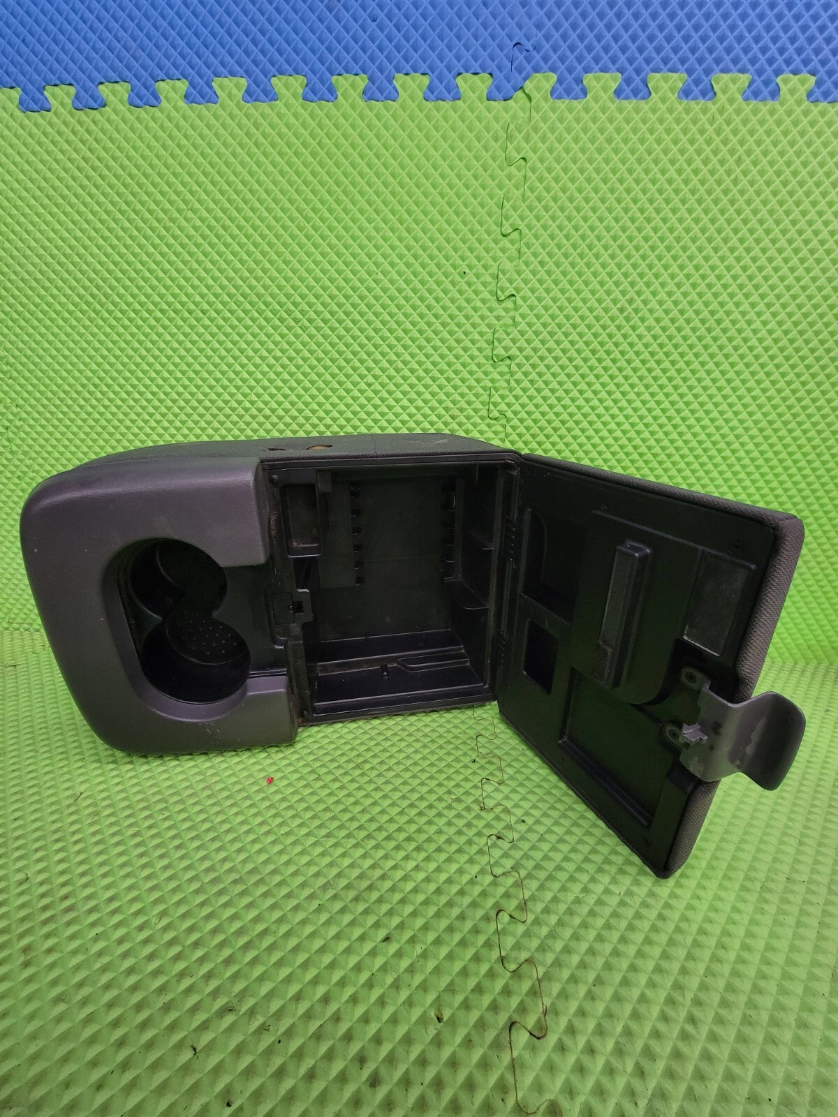 🔥97-03 Ford F-150 Center Console JUMP SEAT Armrest w/2Cup Holder Cloth GRAY JS6