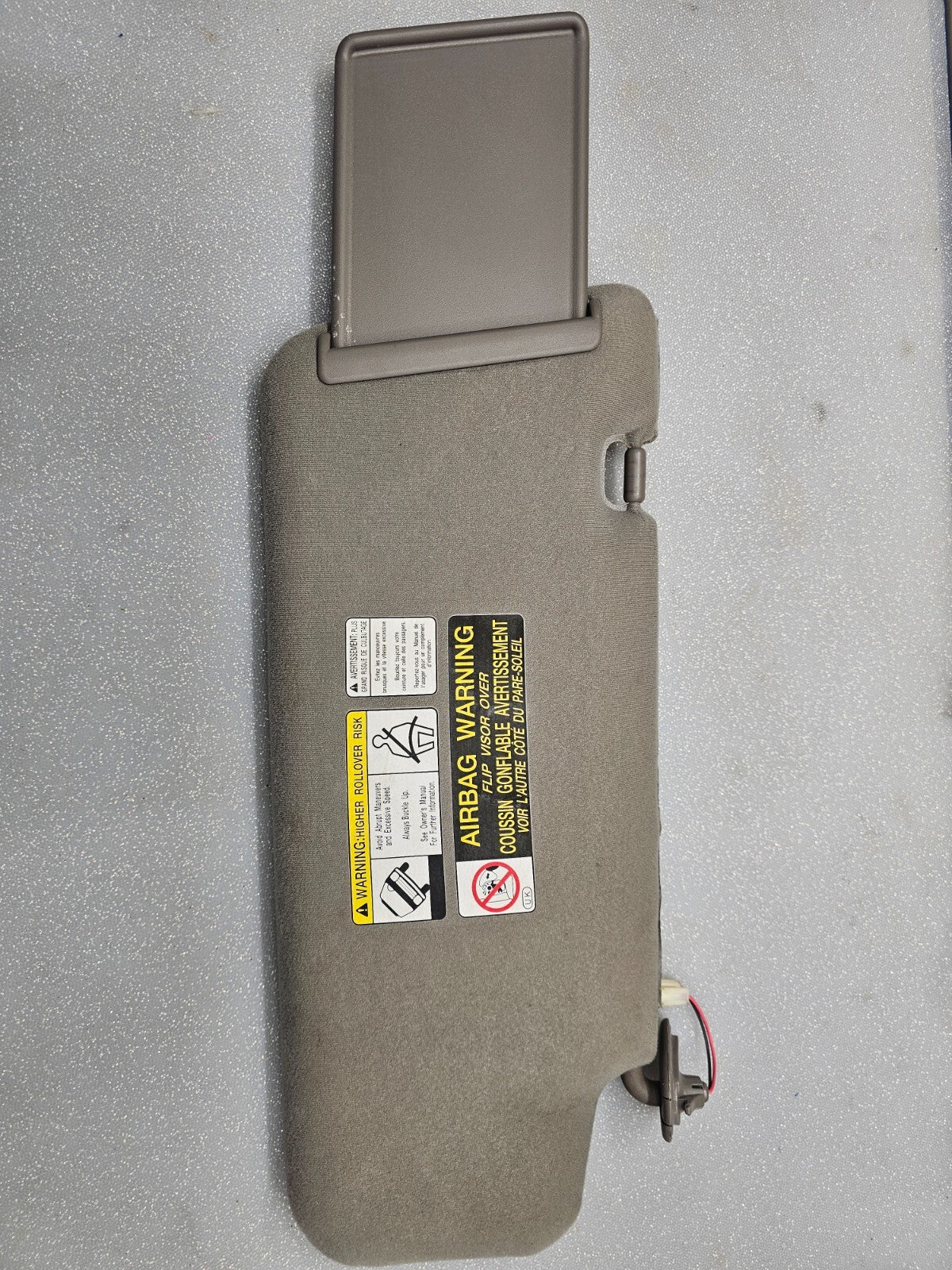 2003-2007 NISSAN MURANO SUN VISOR SHADE Left Driver Side LH ASSEMBLY Dark Grey