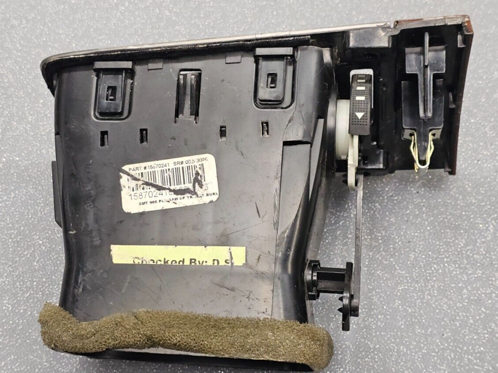07-14 Silverado Sierra Dash Left Driver Air Vent Heater Conditioning Silver/wood