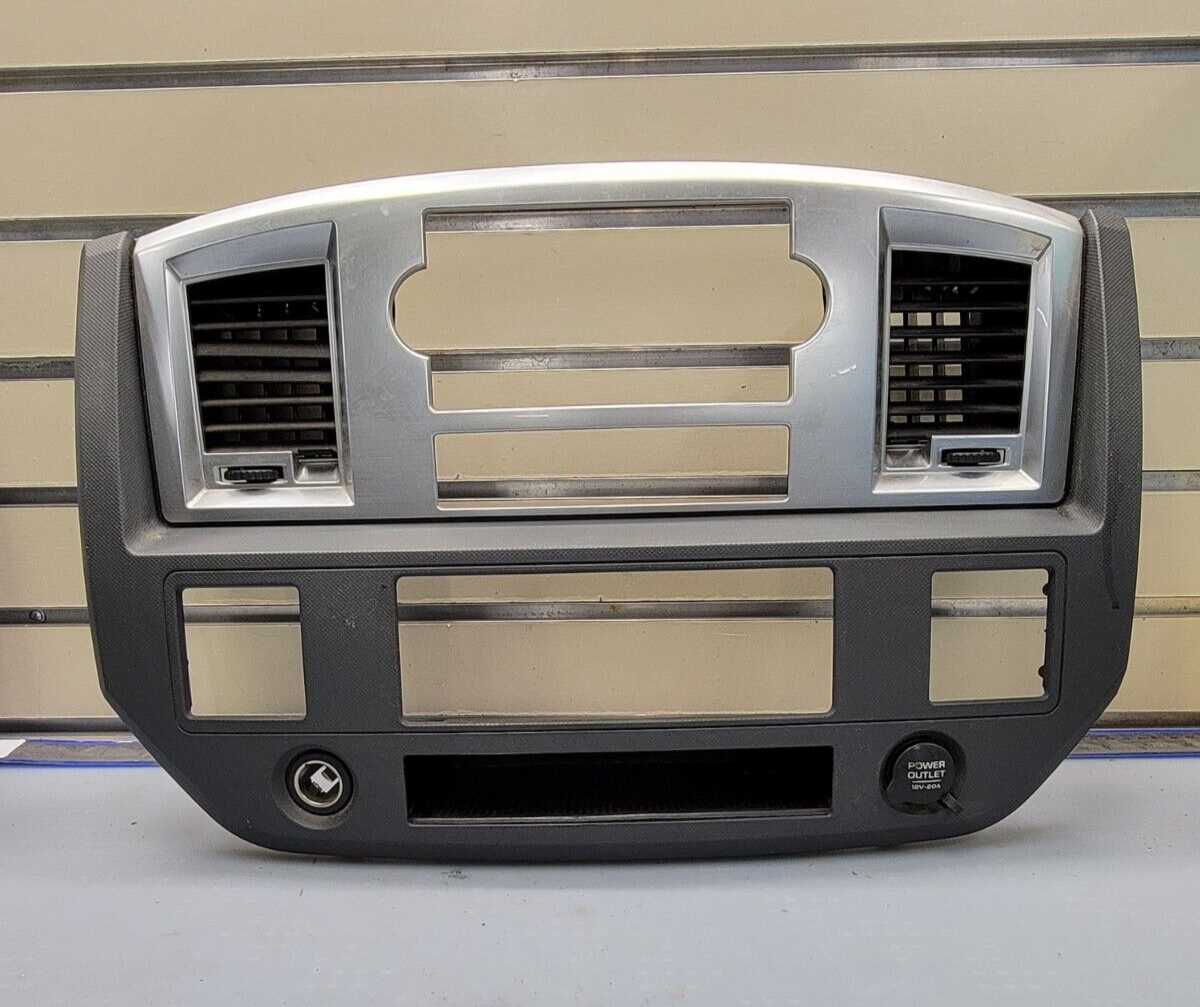 🔥06-08 Dodge RAM Dash RADIO Bezel Climate Trim Panel 🔴Storage SILVER/GRAY B11