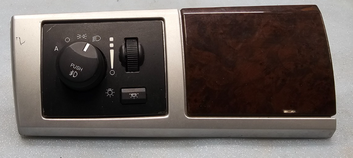 🔥08-10 Grand Caravan Town Country Dash Headlight Switch Bezel Trim Silver/Wood