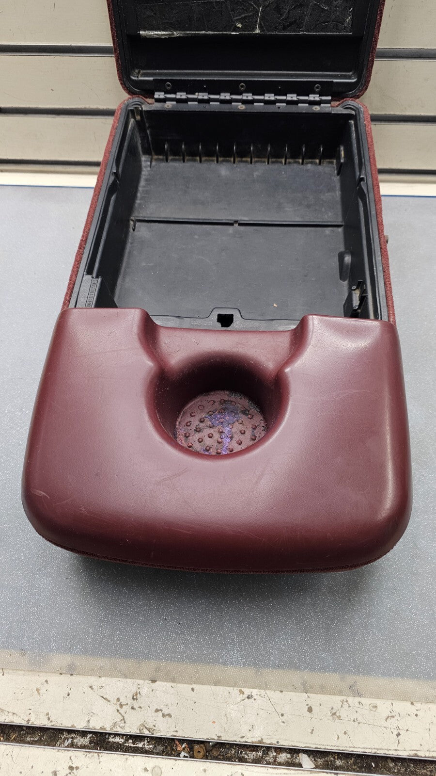 🔥97-03 F150 Center Console JUMP SEAT Cloth/Leather Cup Holder LT Red JS6