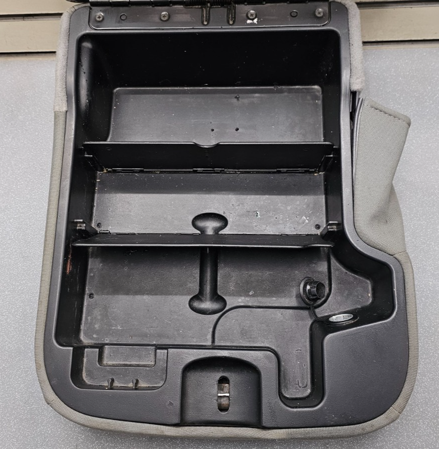 🔥02-08 Dodge RAM Center Console Jump Seat ARMREST Lid Leather/Cloth Gray JS7