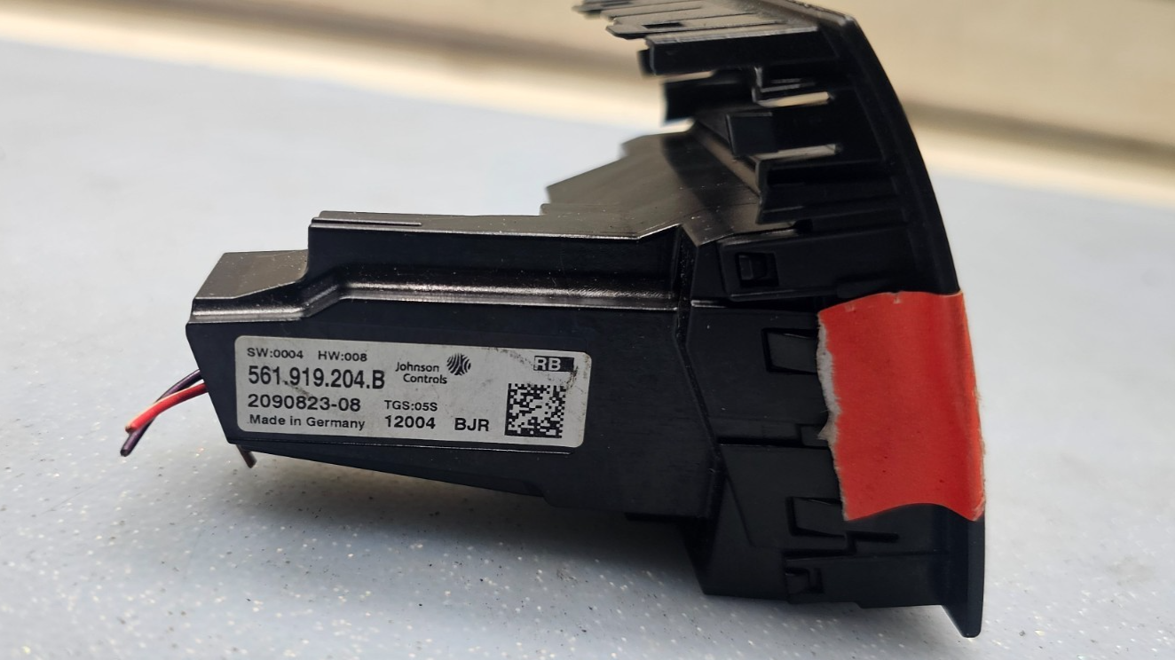 🔥12-15 VW PASSAT DASH HAZARD SWITCH WITH CLOCK BLACK OEM