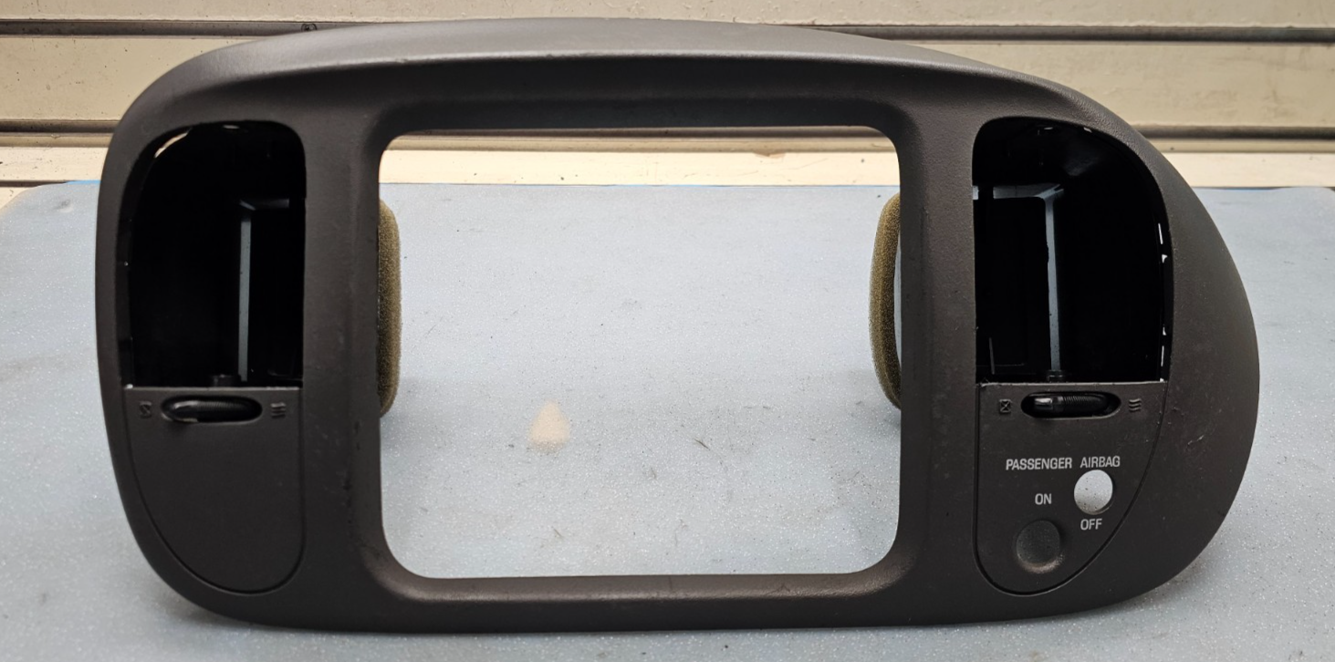 🔥97-03 Ford F150 Center Dash FM Radio Climate Trim Stereo BEZEL Panel DK Gray