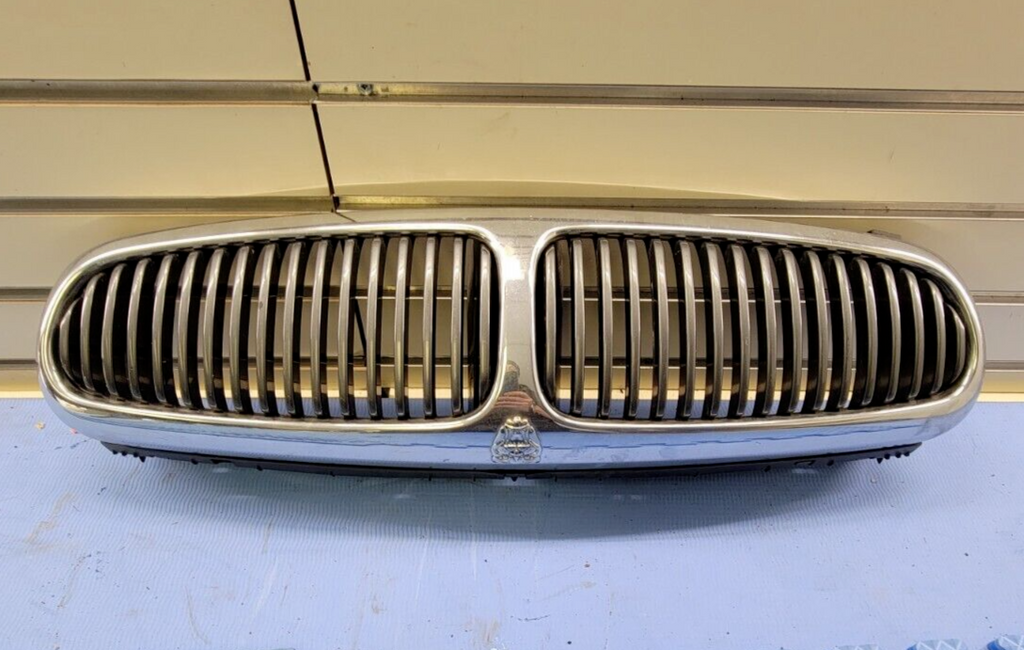 🔥02-08 Jaguar X-Type Front Upper Hood Grille Assembly Chrome Genuine Silver OEM