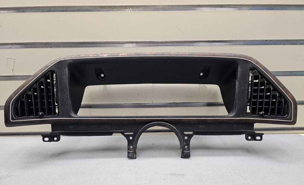 87-91 Ford F150 BRONCO Dash Instrument Cluster Bezel Speedo Gauge Trim Wood C11