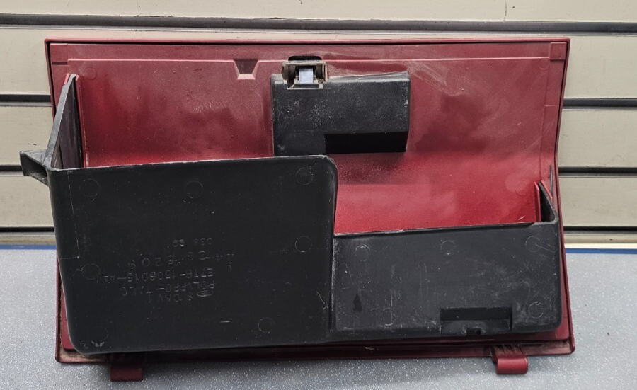 87-91 Ford F150 F250 F350 Dash Glove Box Storage Compartment Panel Assembly Red