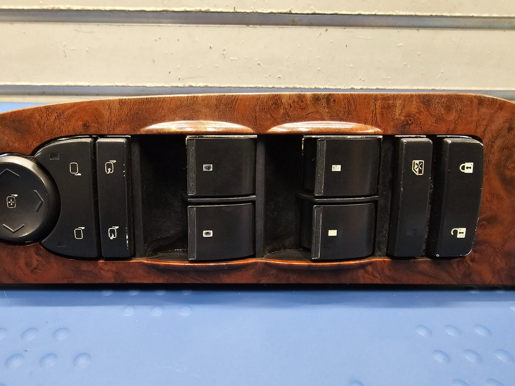 07-14 Tahoe Yukon Suburban Left Driver Door Window Master Switch Wood