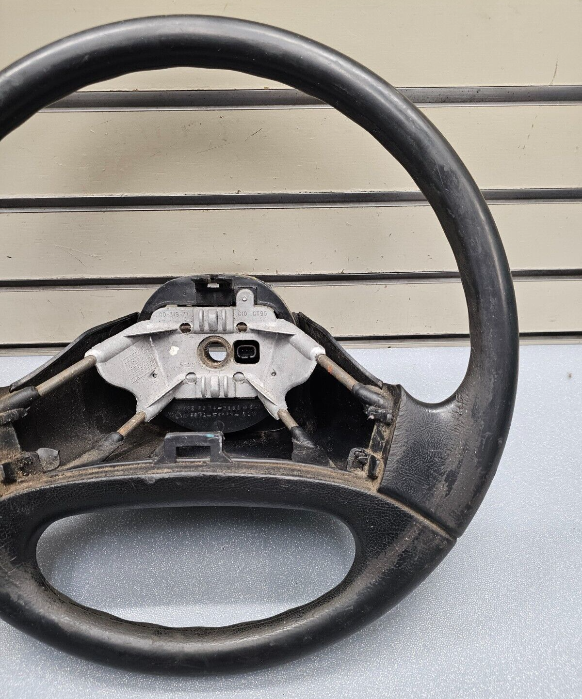 🔥92-96 Bronco F150 F250 F350 Left Driver Steering Wheel Cover Leather Black OEM