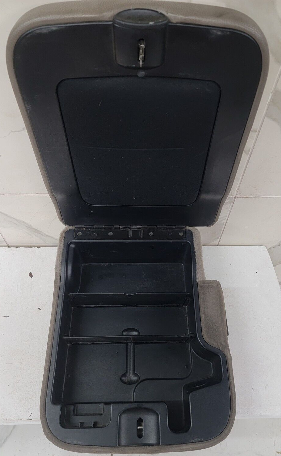 2002-2008 Dodge Ram 1500 Jump Seat Console Arm Rest Storage OEM TAN JS7
