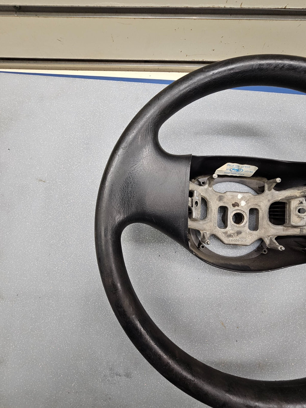 🔥1997-2003 Ford F-150 F-250 EXPEDITION Leather Steering Wheel Cruise Black OEM
