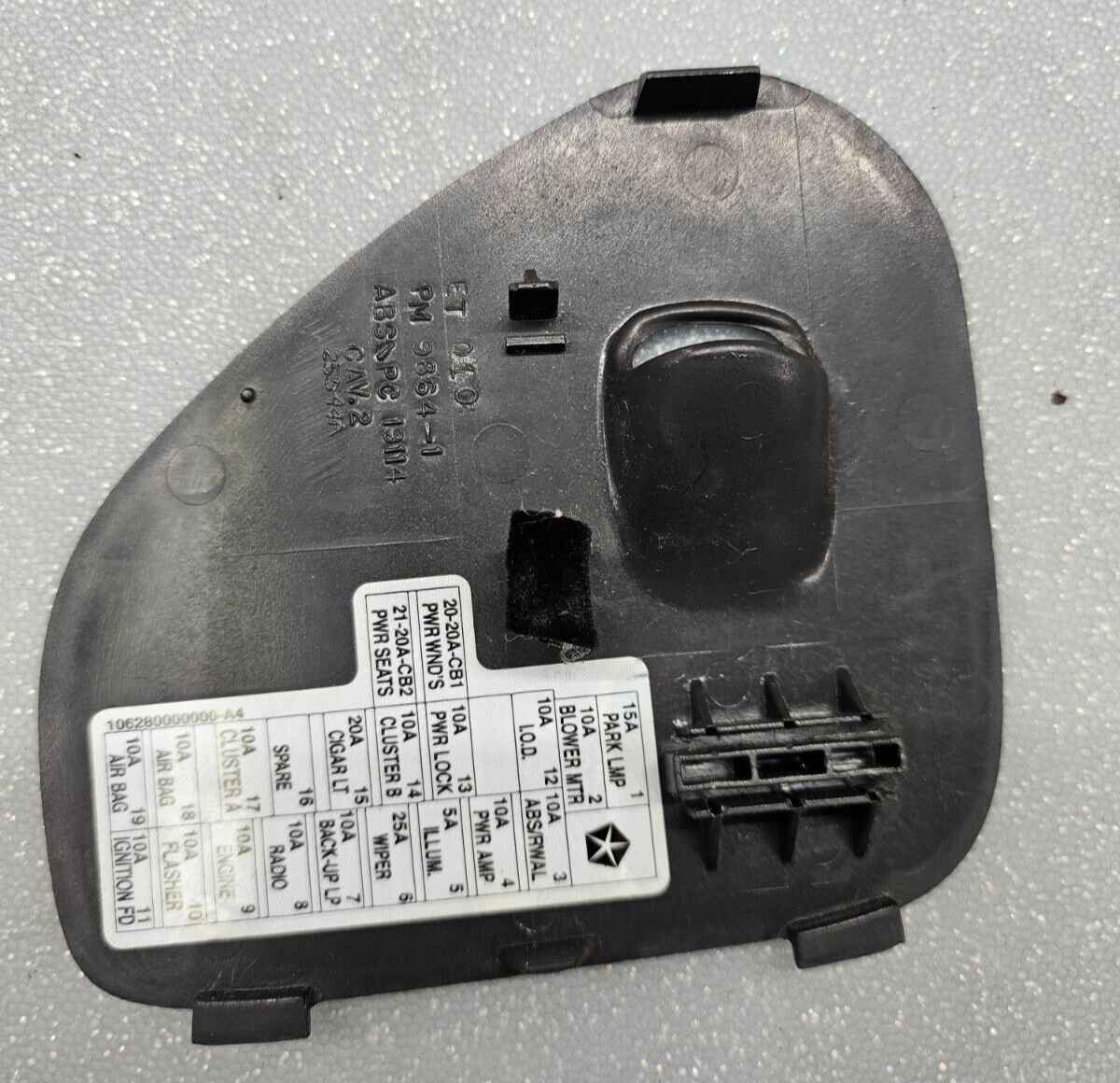 🔥98-01 Dodge RAM Fuse Box Access Door Cover Lid Cap DARK GRAY