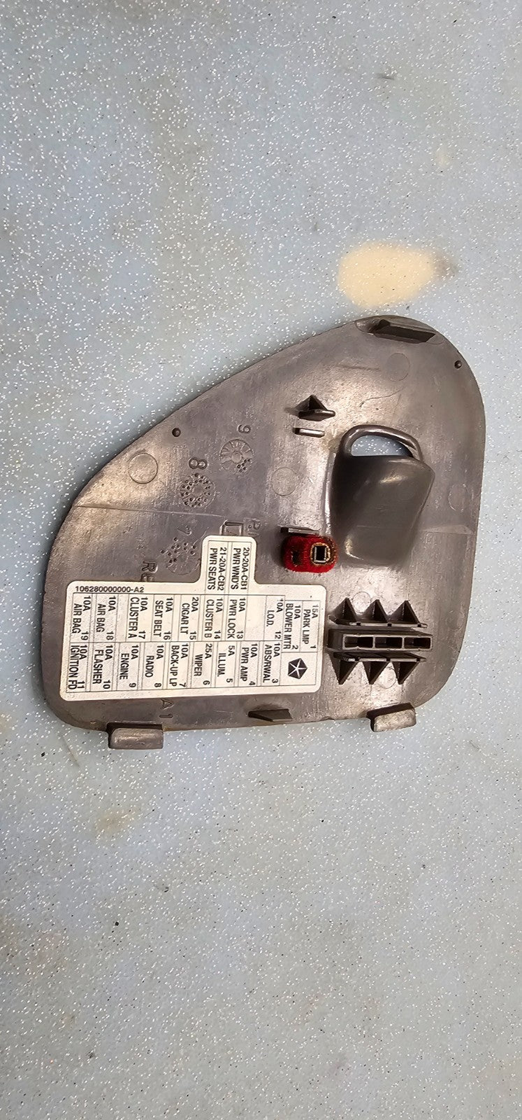 🔥98-01 Dodge RAM Fuse Box Access Door Cover Lid Cap GRAY OEM