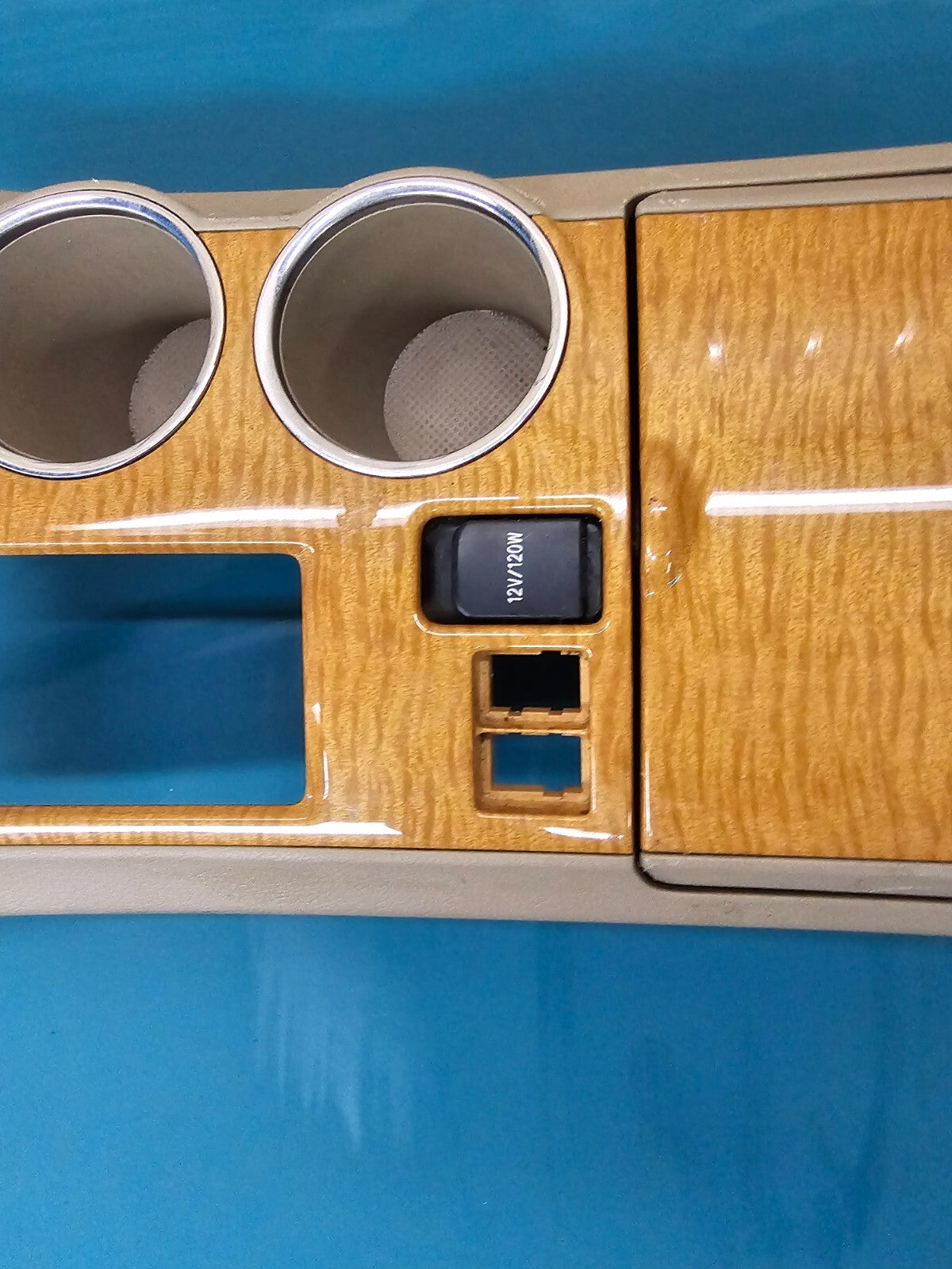 🔥08-10 HIGHLANDER FRONT CENTER SHIFTER BEZEL PANEL CUP DRINK HOLDER WOOD OEM