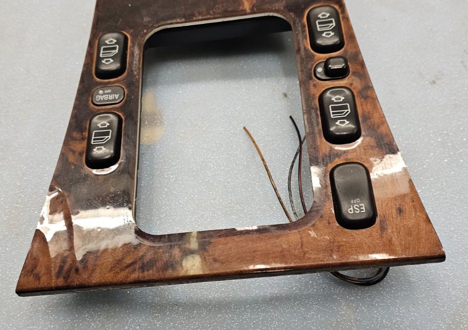 98-02 MERCEDES W210 C280 E55 C43 CENTER CONSOLE MASTER WINDOW SWITCH PANEL WOOD