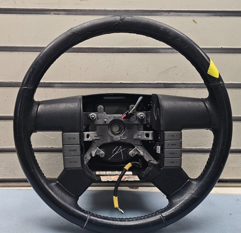🔥04-08 Ford F-150 Leather Left Driver Steering Wheel Cruise Control Black OEM