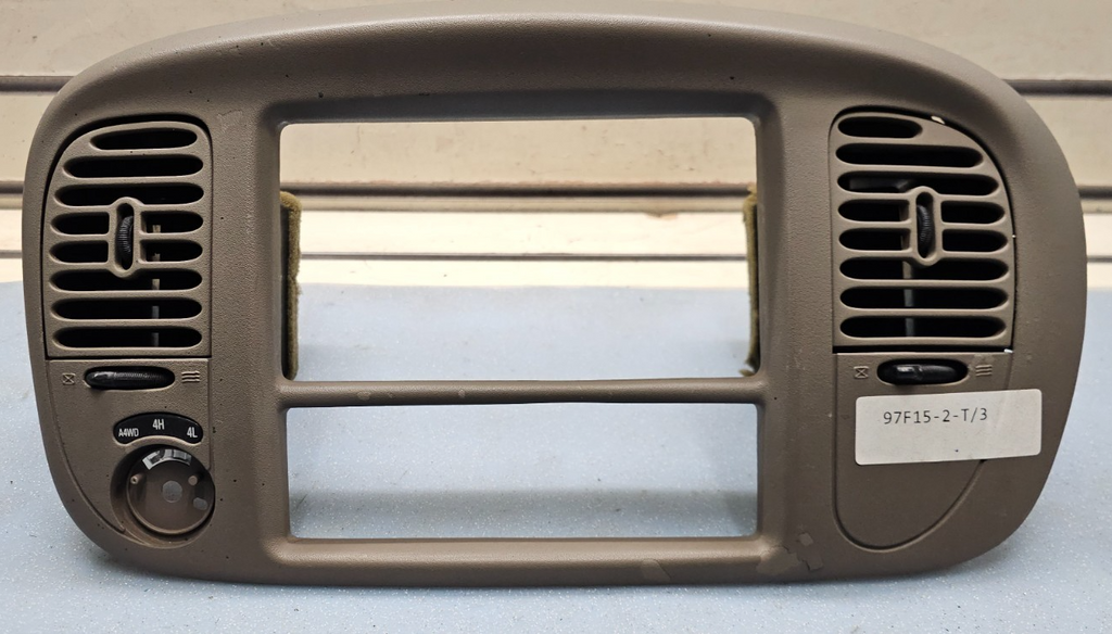 🔥97-03 Ford F150 F-150 Dash Radio Stereo Climate BEZEL Trim Panel Line TAN B1
