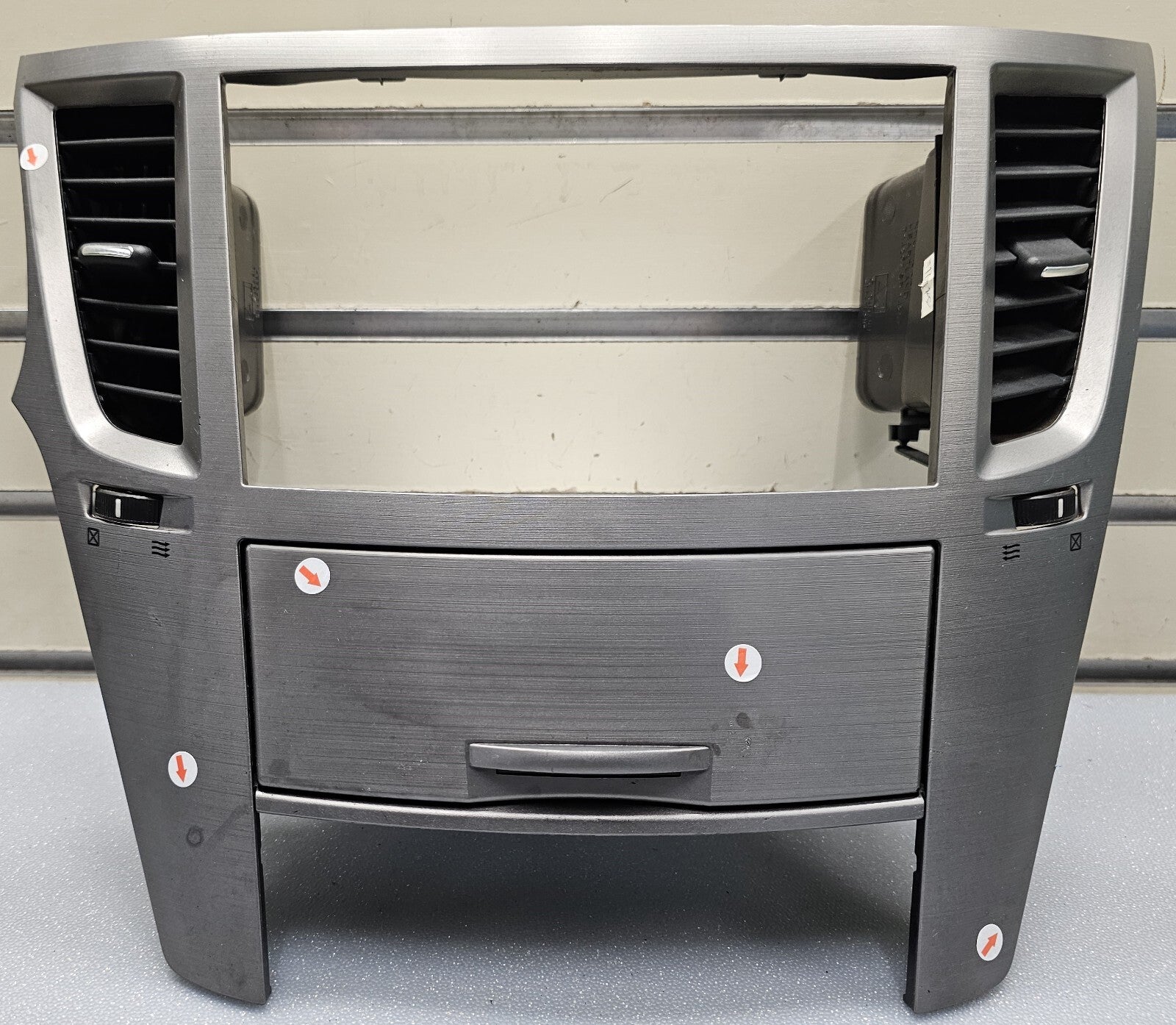 🔥10-14 Legacy Outback Dash Radio Stereo Display Climate Trim Bezel Panel Silver